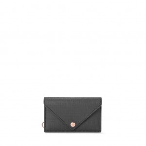 Deep Grey Dagne Dover Card Case Wallets | OCEI84395