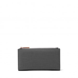 Deep Grey Dagne Dover Slim Wallets | SRPX64837