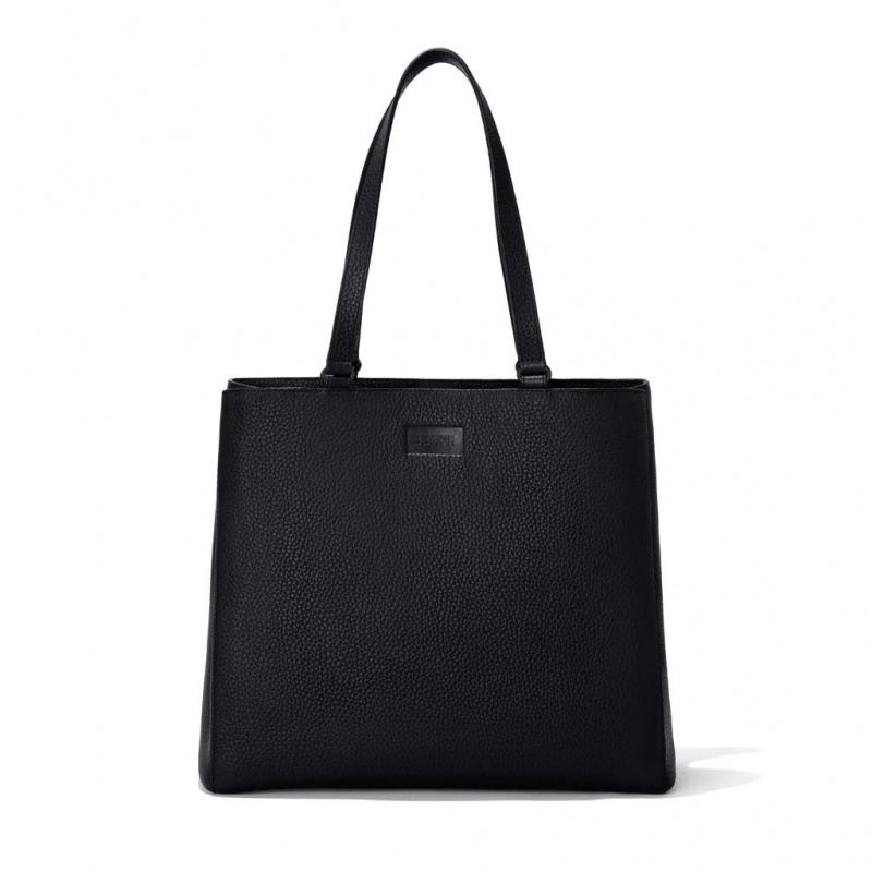 Black Dagne Dover Allyn Leather Large Tote Bags | UIVB04932