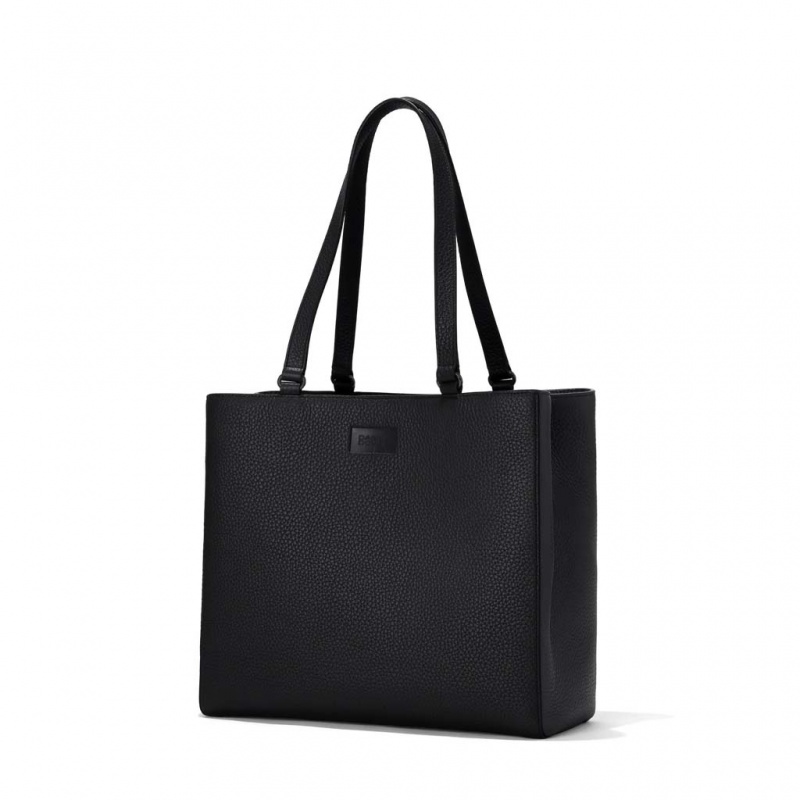 Black Dagne Dover Allyn Leather Medium Tote Bags | XKRQ01597