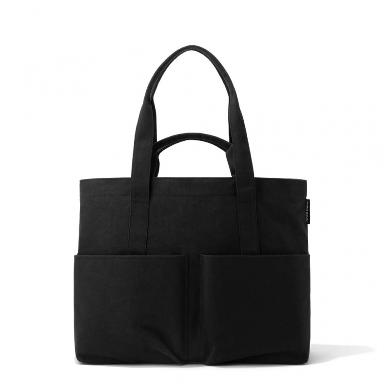 Black Dagne Dover Vida Cotton Tote Large Laptop Bags | HRSC39587