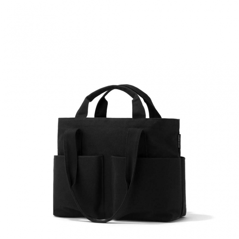 Black Dagne Dover Vida Cotton Tote Small Laptop Bags | EJIG50296