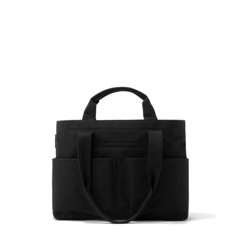 Black Dagne Dover Vida Cotton Tote Small Laptop Bags | EJIG50296