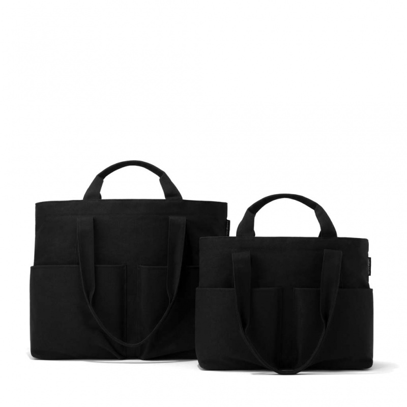 Black Dagne Dover Vida Cotton Tote Small Laptop Bags | EJIG50296