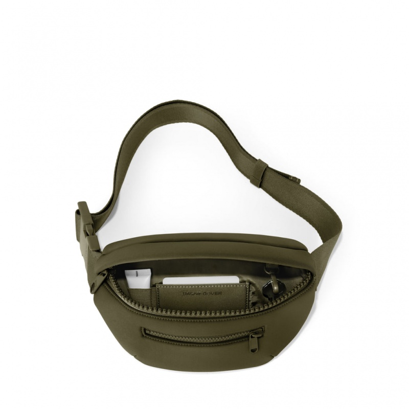 Dark Moss Dagne Dover Ace Neoprene Fanny Pack Crossbody Bags | MWKU54021