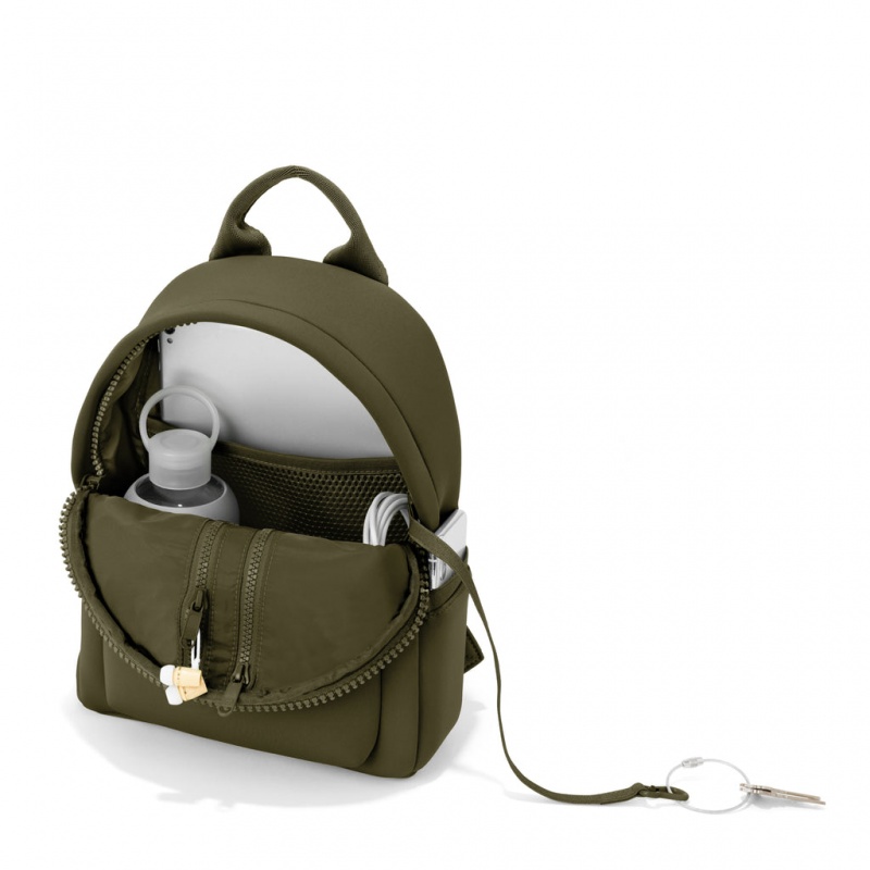 Dark Moss Dagne Dover Dakota Neoprene Small Backpacks | EKLR58632