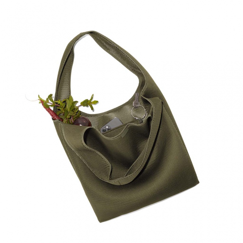 Dark Moss Dagne Dover Dash Grocery Tote Bags | WNZG60289