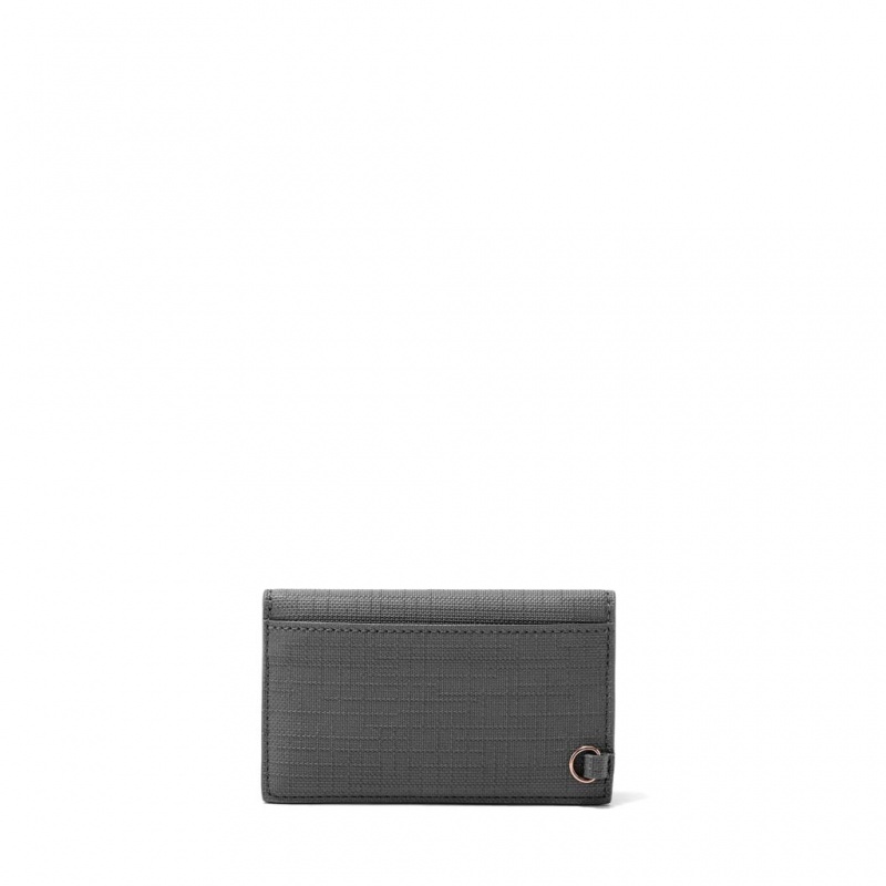 Deep Grey Dagne Dover Card Case Wallets | OCEI84395