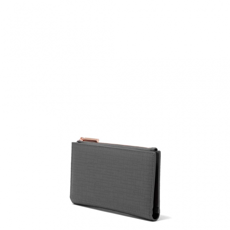 Deep Grey Dagne Dover Slim Wallets | SRPX64837