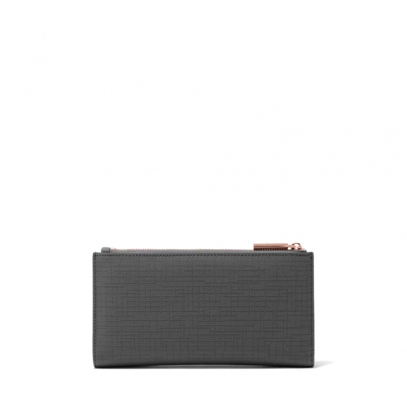 Deep Grey Dagne Dover Slim Wallets | SRPX64837