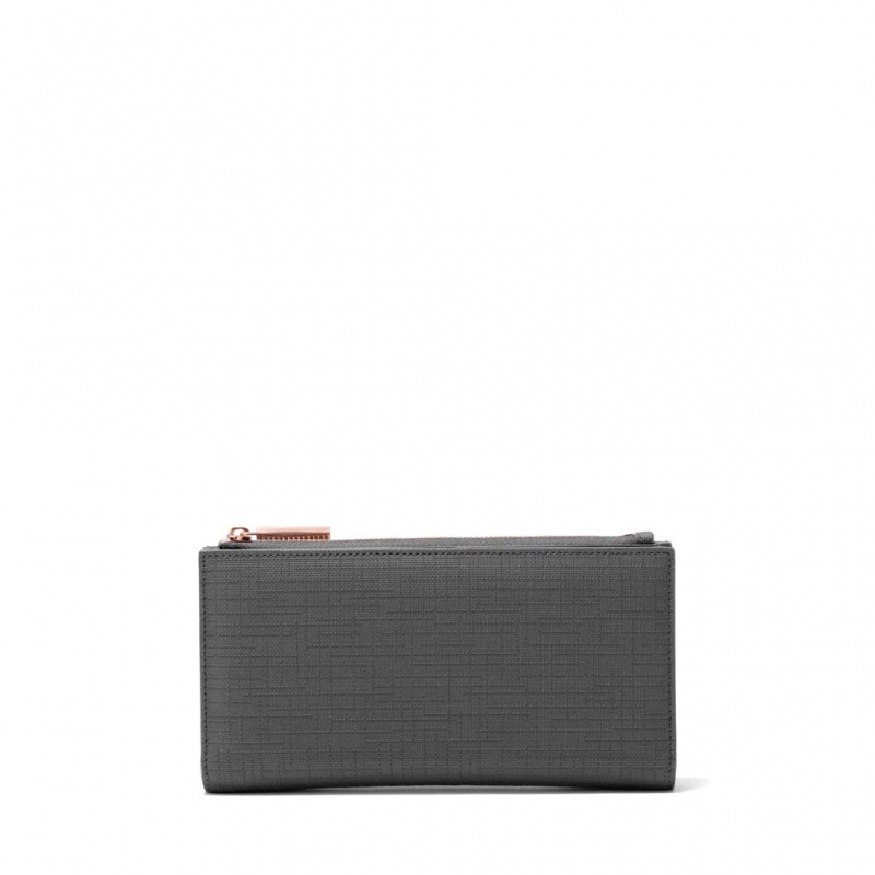 Deep Grey Dagne Dover Slim Wallets | SRPX64837